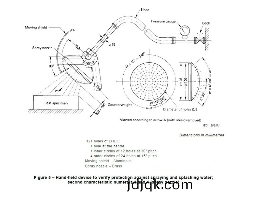 IEC 60529 IPX3/4 handheld brass water spray/splashing nozzles3